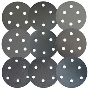 Aewio 50枚 125mm耐水 サンドペーパー #80 - #2000 丸型 6穴あき サンダー用 サンディングディスク 80 120 240 400 600 800 10