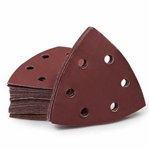 SPEEDWOX マジックサンドペーパー 三角研磨紙 サンディングペーパー #1000 6穴 90×90mm 50枚セット 木工用 サンダー