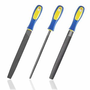 エプダ店 鉄工ヤスリ ヤスリセット 平 丸 半丸 荒削り 刃物研ぎ 木工 金工 DIY研磨用ツール 収納袋付き 3本組200