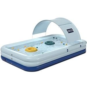 NoToKoon 3層 プール 2.1M, 2.6M, 3.18M, 3.8M, 4M大型 取り外し可能な天蓋付きの自動インフレータブルスイミングプール