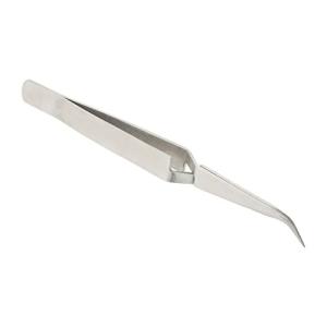 Utoolmart ステンレスピンセット ピンセット 逆作用ピンセット 逆ピンセット 先曲 1個入り 逆作動型 ピンセット
