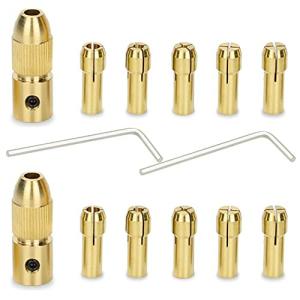 Bestgle 14ピース 小型電気ドリル ビットコレット ドリル チャック セット アレン レンチ付き 0.5-3.0mm