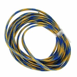 Othmro 幅8mm 長さ5m 青黄色 1個入り 編組スリーブ 編組チューブ RoHS認証 PET ポリエチレンテレフタレート材質 ポ