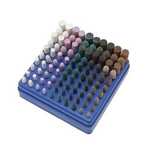 Dihoo 5種類軸付き砥石バフ 混合セット 3mm 軸 鏡面 研磨 金属 磨き リュータービット ルータービット 円柱型