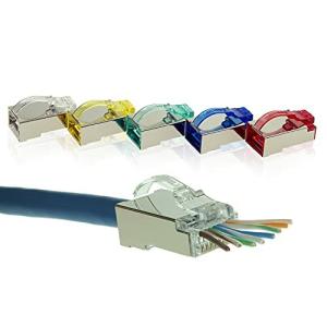 Snagless RJ45 Cat6 STP コネクタ EZ パススルー エンド  イーサネット Cat 6 8P8C ソリッドプラグ   STP ギガビット
