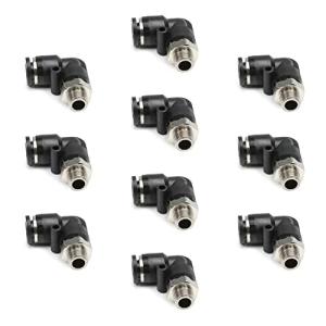 Othmro クイック継手 ねじサイズ8mm x 9.5mm 製品番号PL8-01 黒 10個入り Gねじ クイックコネクター フィッティングス