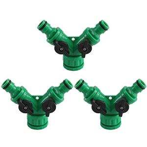 分岐蛇口コネクター 散水用具 蛇口 Y型 散水コネクタ 分岐 2方向へ自由に分岐 園芸用品 散水 3点セット 6ポイ