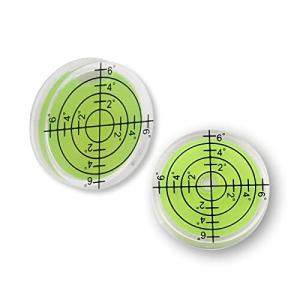 シンプルチョコ 小型 丸形 水平器 2個セット メモリ 傾斜 測定 マグネット アナログ アナログ