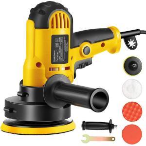 ポリッシャー 電動 125mm 700W強力モーター 六段変速 サンダポリシャー 操作簡単 研磨 軽量 車用 車磨き 家庭用 ポリッシングスポンジセット