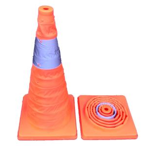 10個以上 伸縮カラーコーン（パイロン）(オレンジ)H62cm（折りたたみ