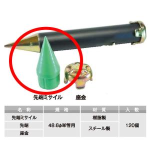 単管打込キャップ ミサイル 先端 スチール製 48.6φ用 120個 AR 単管打込キャップ ミサイル 先端 スチール製 48.6φ用 120個 AR