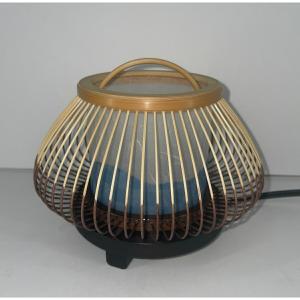 駿河竹千筋細工 行燈 行灯 小さな赤富士 静岡県伝統工芸品 伝統工芸士