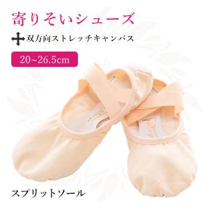 バレエシューズ キッズ 子供 ジュニア 大人 ストレッチ キャンバス スプリットソール 20 / 21 / 22 / 23 / 24 / 25 / 26