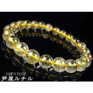 【セール】天然石 透明度 ゴールドルチル クォーツ ルチル ブレスレット 金運 金運 仕事運 ルチルクォーツ 金紅石入り水晶 集中力 向上心 金色