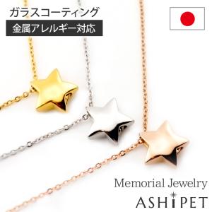 金属アレルギー 対応 遺骨ペンダント ペット スター 刻印なし ASHIPET正規品 全3色 ステンレス 遺骨ネックレス 遺骨アクセサリー メモリアルペンダント 日本製