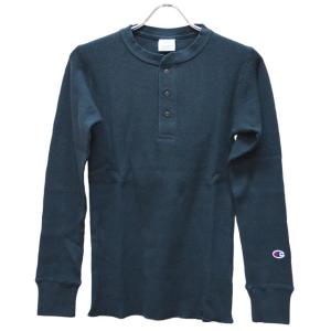 チャンピオン tシャツ Champion WAFFLE HENLEY NECK LONG SLEEVE T-SHIRT C3-E431｜ashoesselect