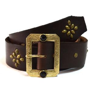 HTC BLACK ベルト BLK-H03 1.75inch BELT(HORWEEN CHROMEXCEL) BROWN/BRASS｜ashoesselect