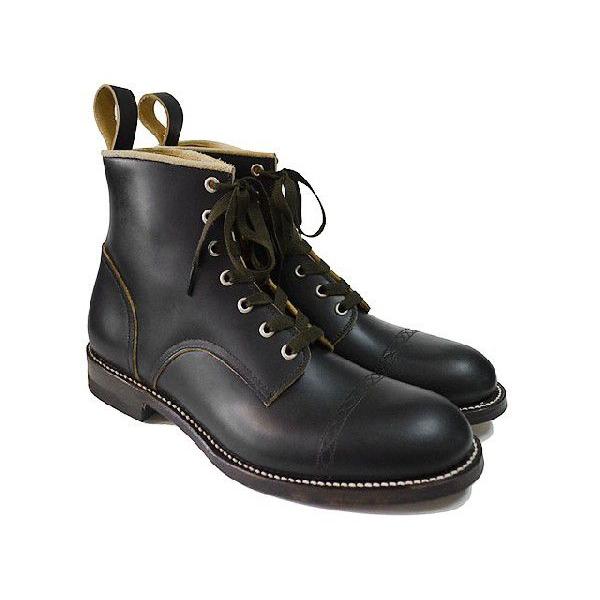 Makers メイカーズ 靴 CHAIN RACE UP BOOTS BLACK
