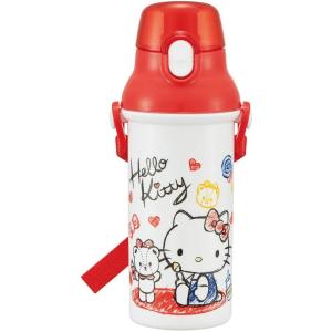 ハローキティ スケッチ 直飲みプラワンタッチボトル サンリオキャラクター 子供水筒 480mL PS...