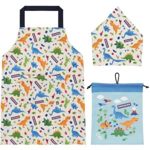3点セット ディノサウルス 子供 エプロン 三角巾 巾着