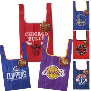 エコバッグ バスケットボール NBA グッズ サンスター文具 バスケバッグ ショッピングバッグ コンパクト カラビナ｜ashop01