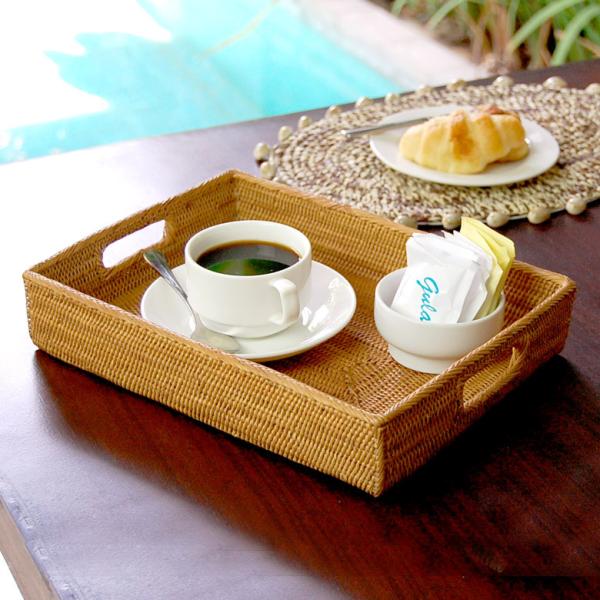 取っ手の付いたアタ製お盆トレーバスケット 10317