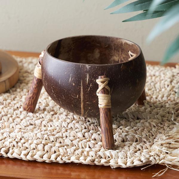 ココナッツ ウッド デコレーション ボウル オブジェ 小物 入れ バリ 雑貨 ディスプレイ トレイ ...