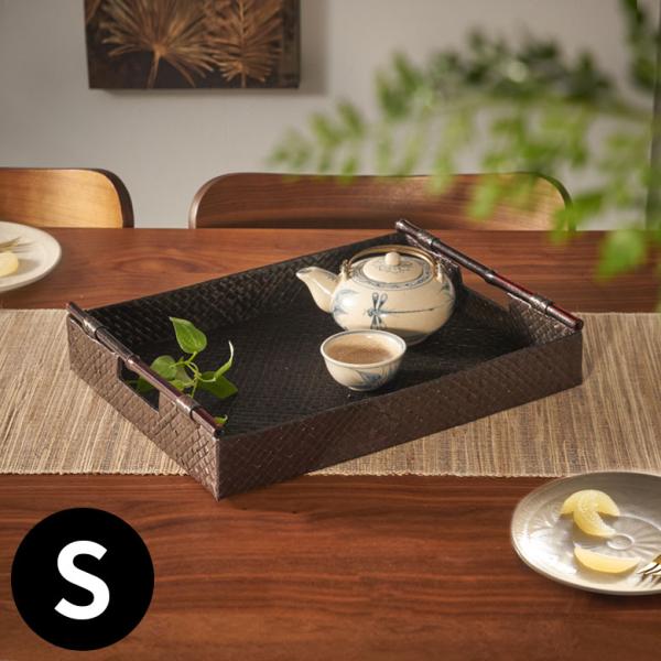 お盆 サービストレー トレイ Sサイズ パンダン 持ち手付き ハンドル 収納 バリ アジアン 雑貨 ...