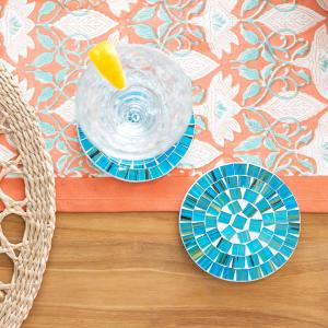 コースター モザイク ガラス タイル 丸 円 ...の詳細画像4