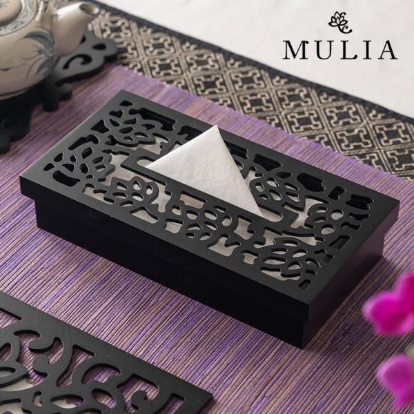 ロータス モチーフ 彫刻アートのティッシュケース スリムタイプ 11403