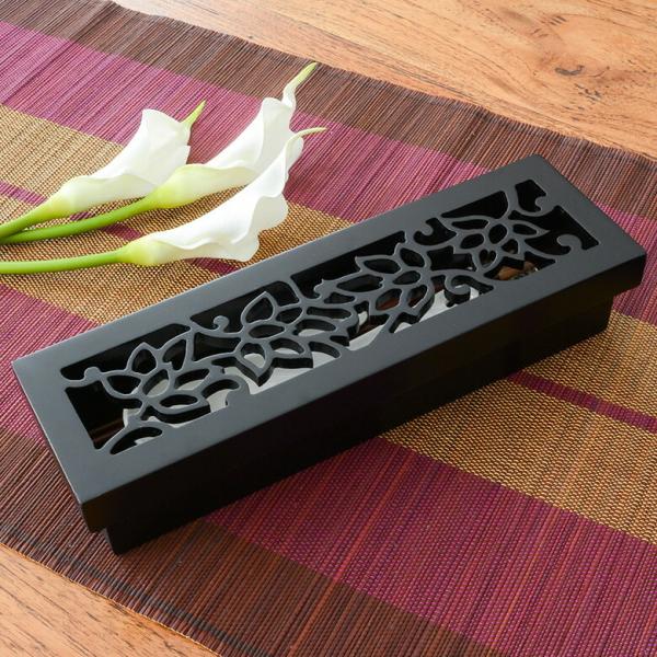 蓮の彫刻が彫られた四角い収納ケース 11404