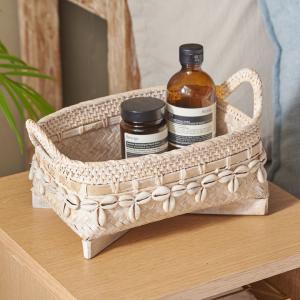 ラタンで編まれた四角い収納ボックス アジア工房 10684 : ELEMENTS