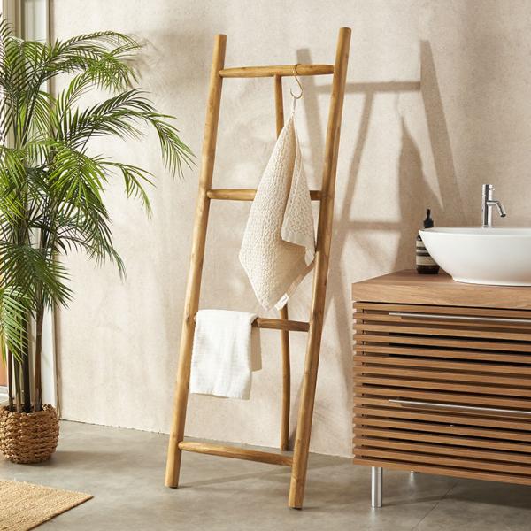ラダーラック 木製 ラダーハンガー ハンガーラック 立てかけ はしご タオルハンガー 自立 タオル掛...