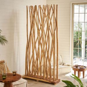 パーテーション 間仕切り おしゃれ 木製 衝立 200cm 自立 目隠し ついたて おしゃれ 部屋 仕切り パーテション 間仕切り家具 法人 チーク材 北欧 アジアン 14232