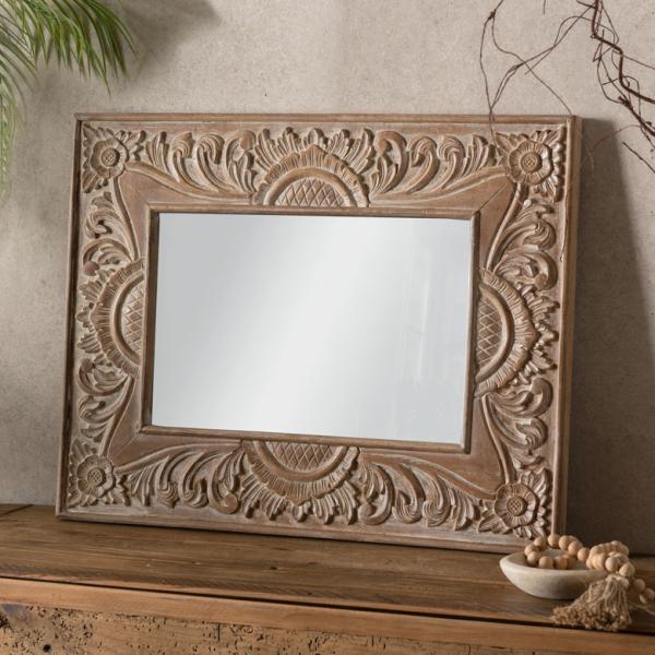 鏡 壁掛け 立て掛け ミラー ウォールミラー　アンティーク風 姿見 卓上 玄関 洗面所 浴室 洗面鏡...