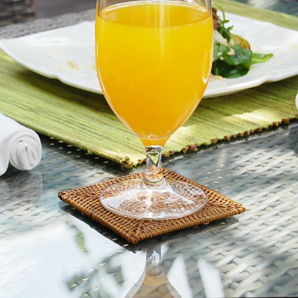 メール便対応 アタ製の四角形 アジアン コースター1枚 スタンダードクオリティ 2520 2520