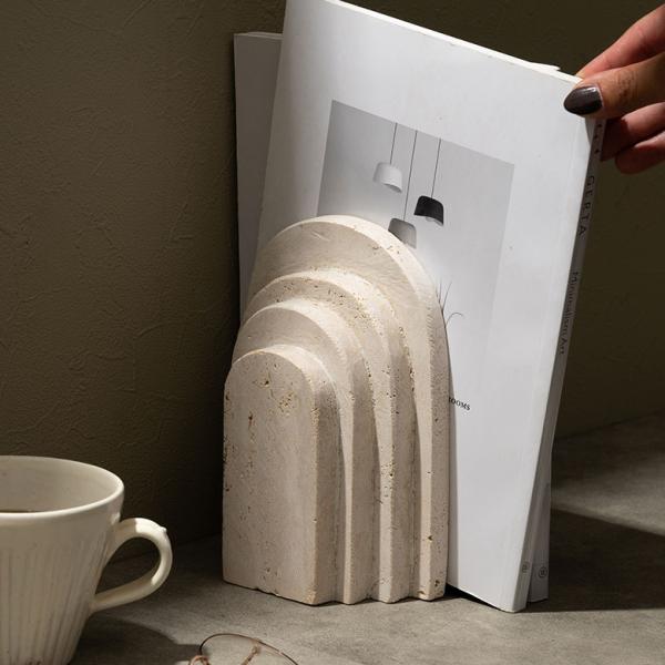 大理石 ブックエンド ストーン 天然石 本立て ブックスタンド ディスプレイ デコレーション 什器 ...