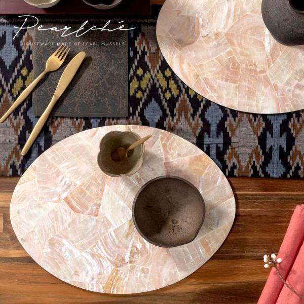 ランチョンマット シェル モザイク柄 パルシェ オーバル 51179