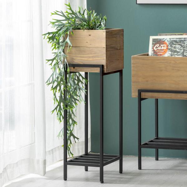 プランター スタンド カバー ラック 脚付き 木製 パイン材 トール 正方形 5号鉢対応 ボタニーク...