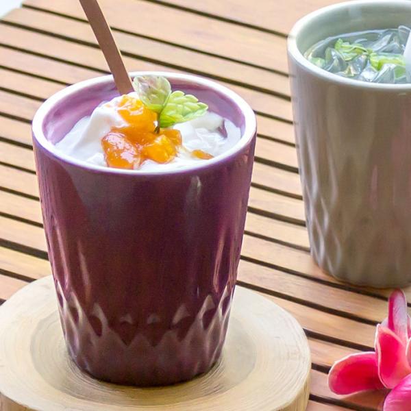 陶器の アジアン タンブラーカップ 200ml 取っ手なし 6108