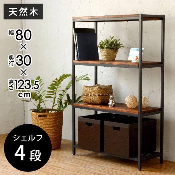 アイアンフレームの4段シェルフ タバス TABAS 63010