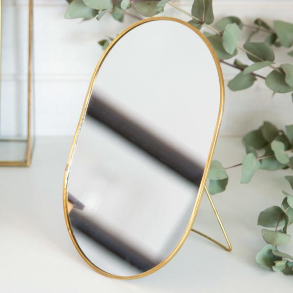 スタンドミラー オーバル型 真鍮フレーム 66715