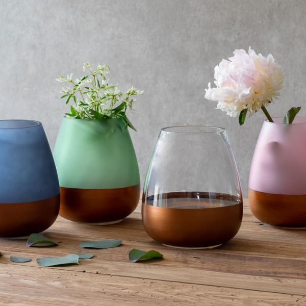 花瓶 フラワーベース 高さ15.5cm コクーン ショートタイプ ツートンカラー 66899