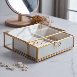 小物入れ ジュエリーボックス アンティーク風 ガラスボックス 収納