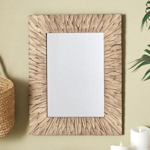 VINTAGE 50-60s ヴィンテージ ウッドフレーム ウォールミラー 79×39cm