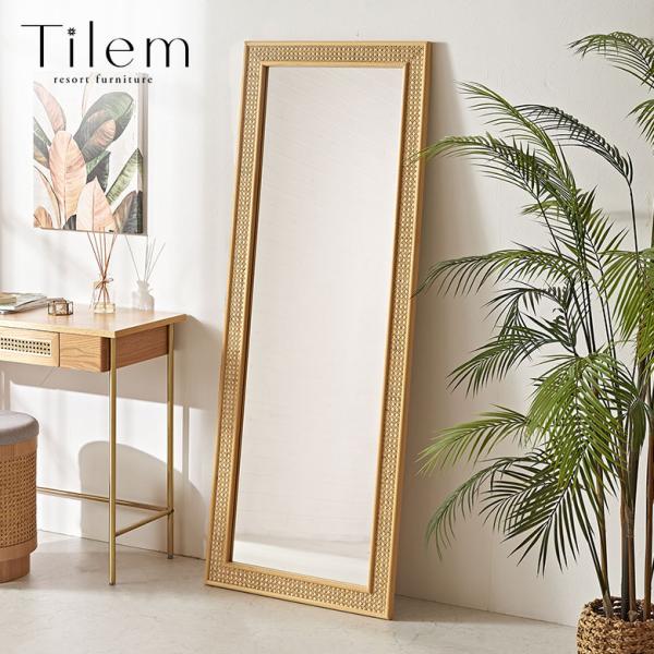 鏡 全身 壁掛け ミラー おしゃれ ラタン 立てかけ 全身鏡 姿見 鏡 ミラー 全身 大型ミラー ア...