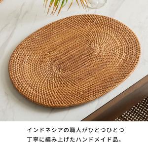 ランチョンマット ラタン 編み オーバル型 楕...の詳細画像3
