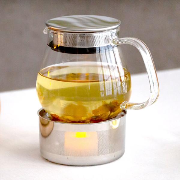 ティーウォーマー ステンレス キャンドル付き 直径9.7cm 90386