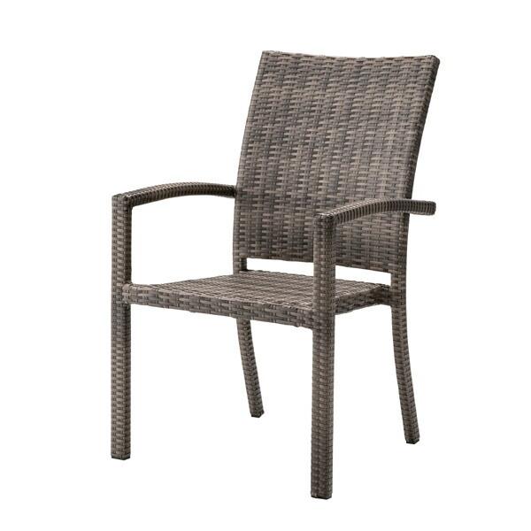 チェア ダイニングチェア ガーデンチェア 肘付き ラタン調 スタッキング 91261