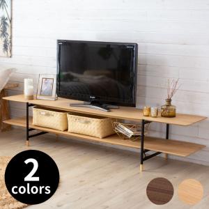 TVボード ローボード 木製 スチール ナチュラル ブラウン W 180 × D 41.5 91486｜asia-kobo